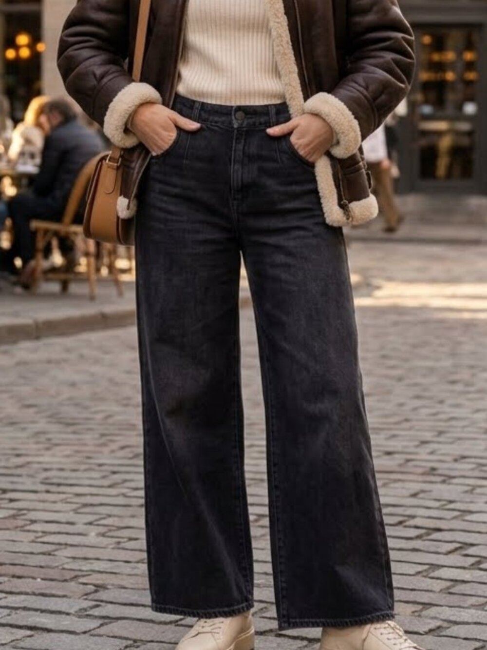 Wit & Wisdom Whitney Women's Black Wide Leg Denim Jeans Pants Size 6 Baggy